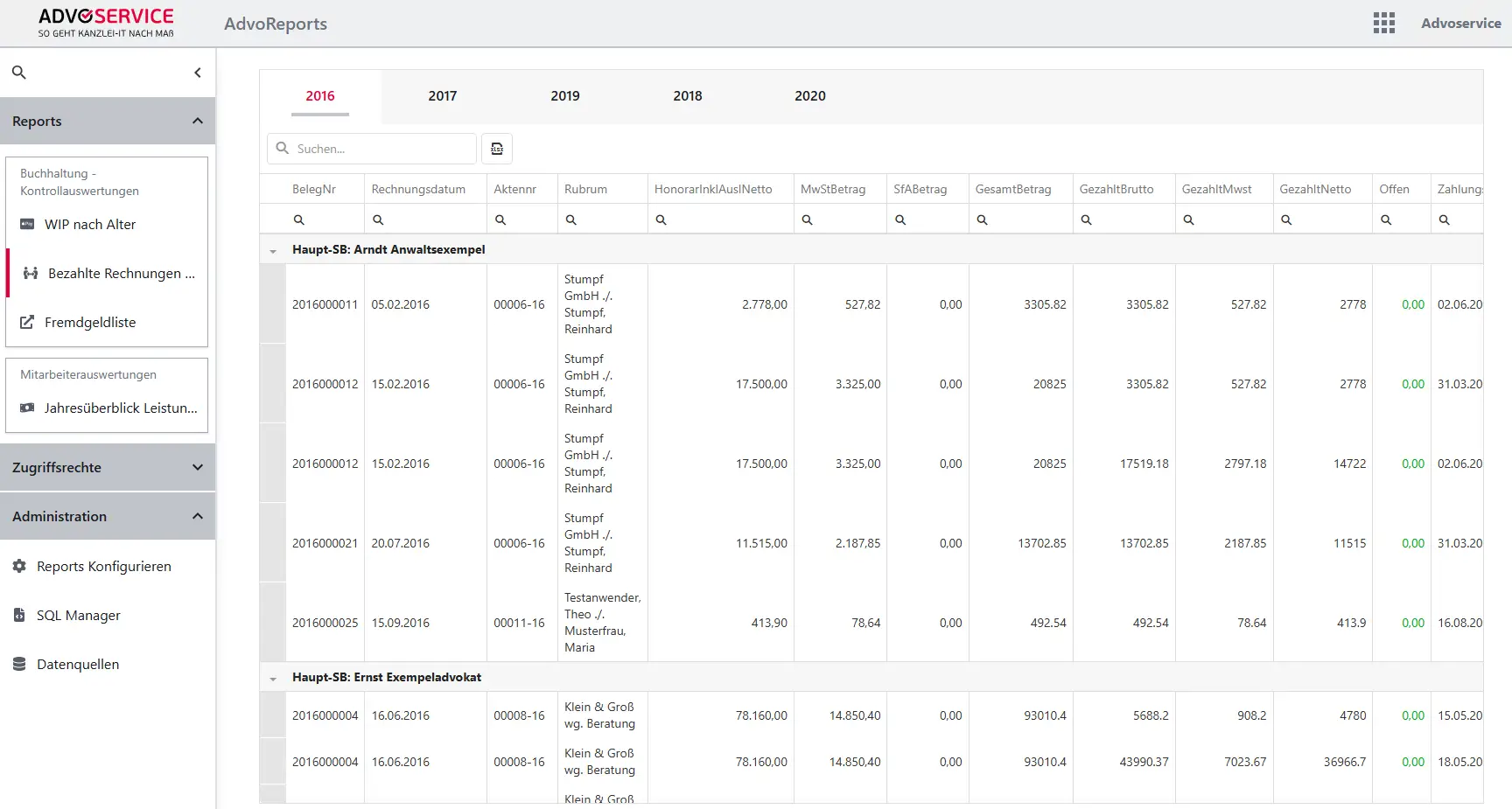 ADVOSERVICE AdvoReports