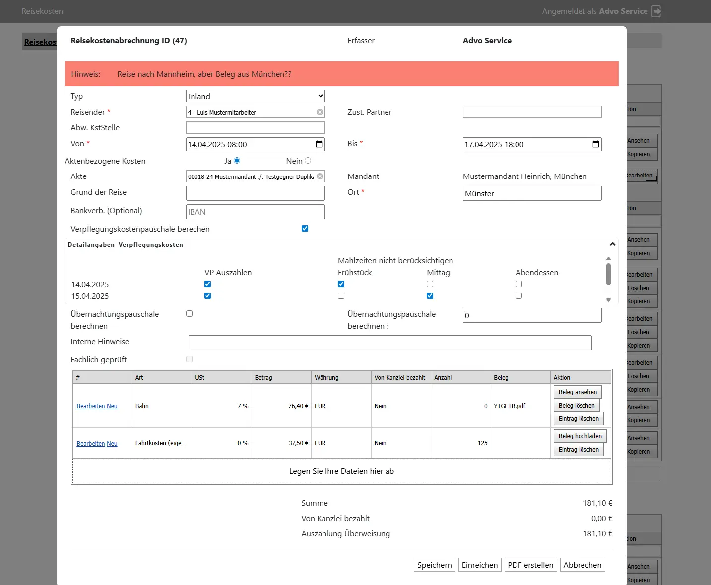 Advoservice AdvoTripExpense